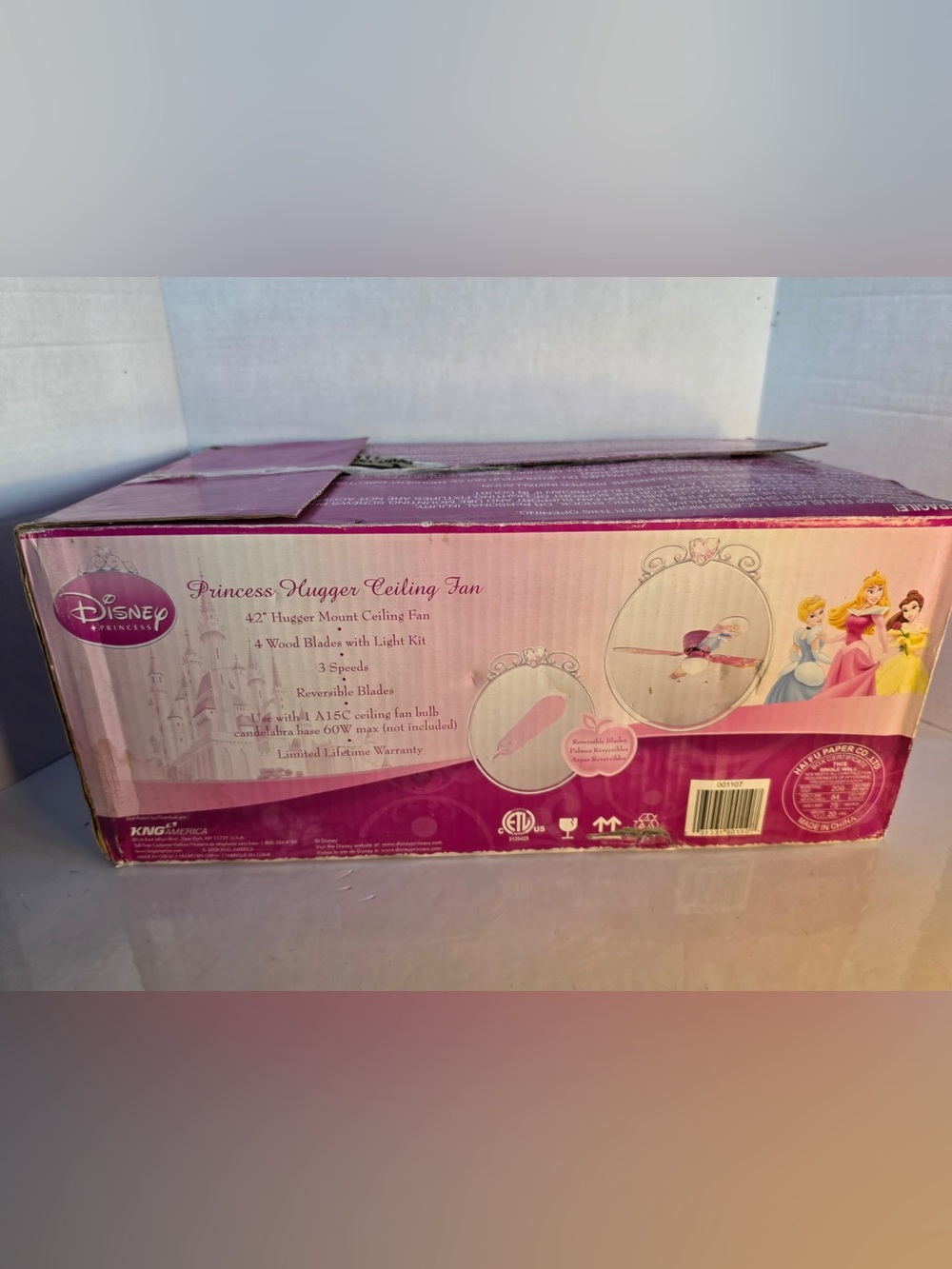 42 inch Disney Princess ceiling fan with light